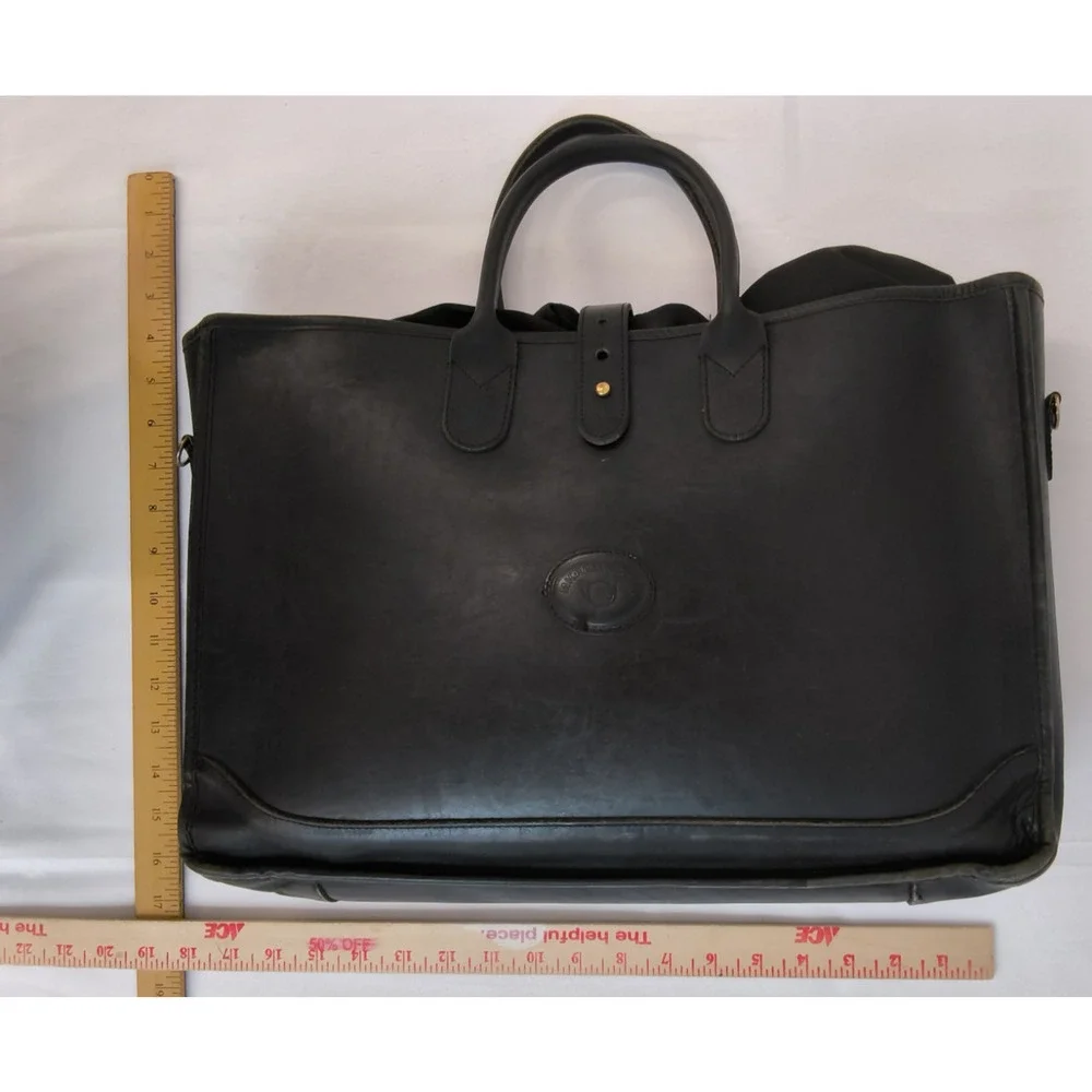 Michael Green Leather Tote Bag Black Sturdy Laptop Bag Office Wear #W5108